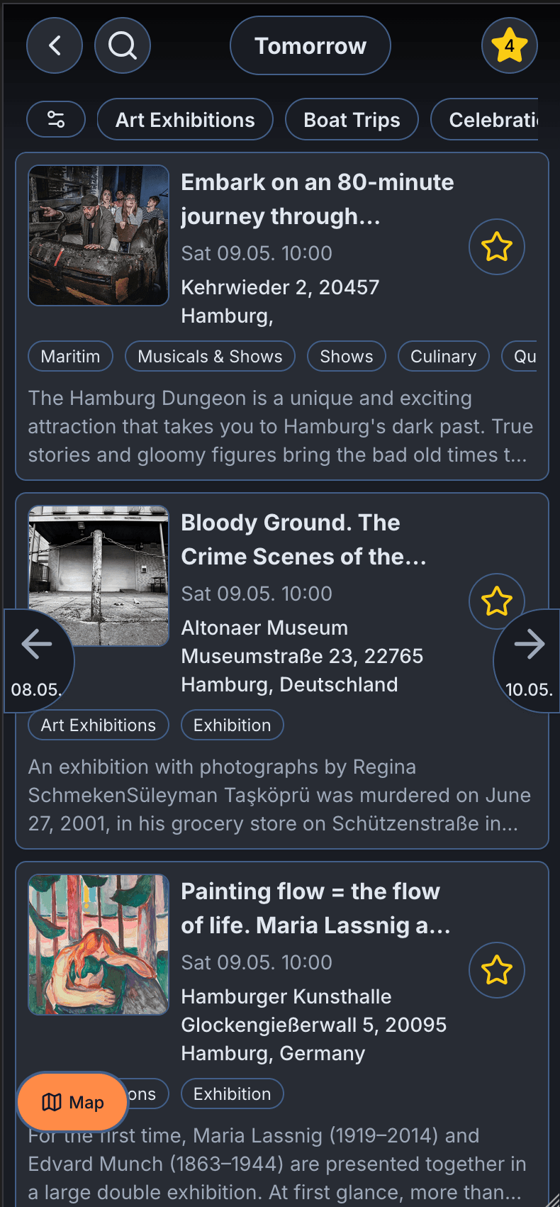 Veranstaltungs-Ansicht in der Gäste-App