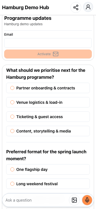 Beispiel einer Web-App mit gemeinsamen Informationen und Gemeinschaftsfunktionen