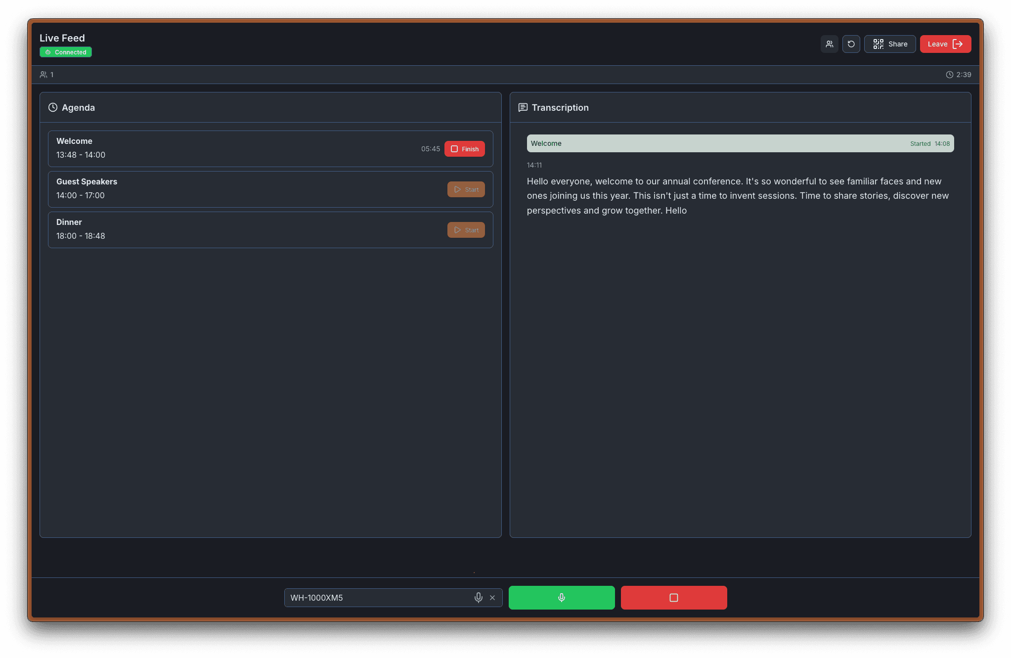 Produkt-Screenshot: Live-Feed und Ereigniskontext im Scoutello-Dashboard