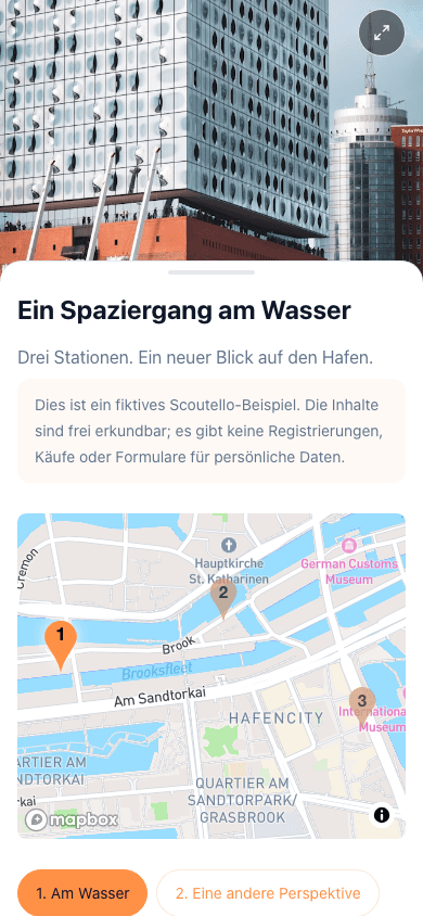 Gäste folgen einer digitalen Tourroute
