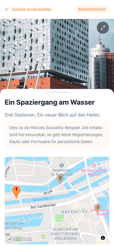 Gäste folgen einer digitalen Tourroute